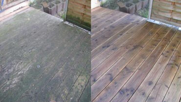 Reinigung von geölter Holzterrasse